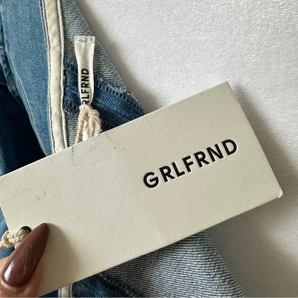 GRLFRND Ellie One Shoulder Denim Minidress NWT Sz. XS - Picture 3 of 10